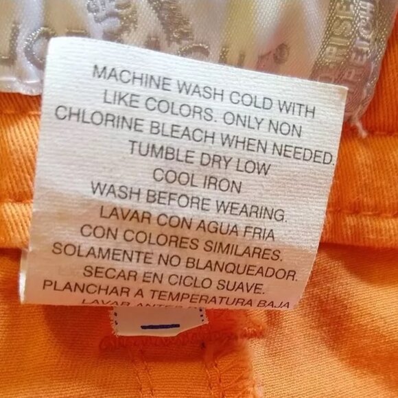 Y2K VTG Jordache Capris Crop Orange Pants Jeans 5/6 Low-Rise Stretch - Picture 7 of 7